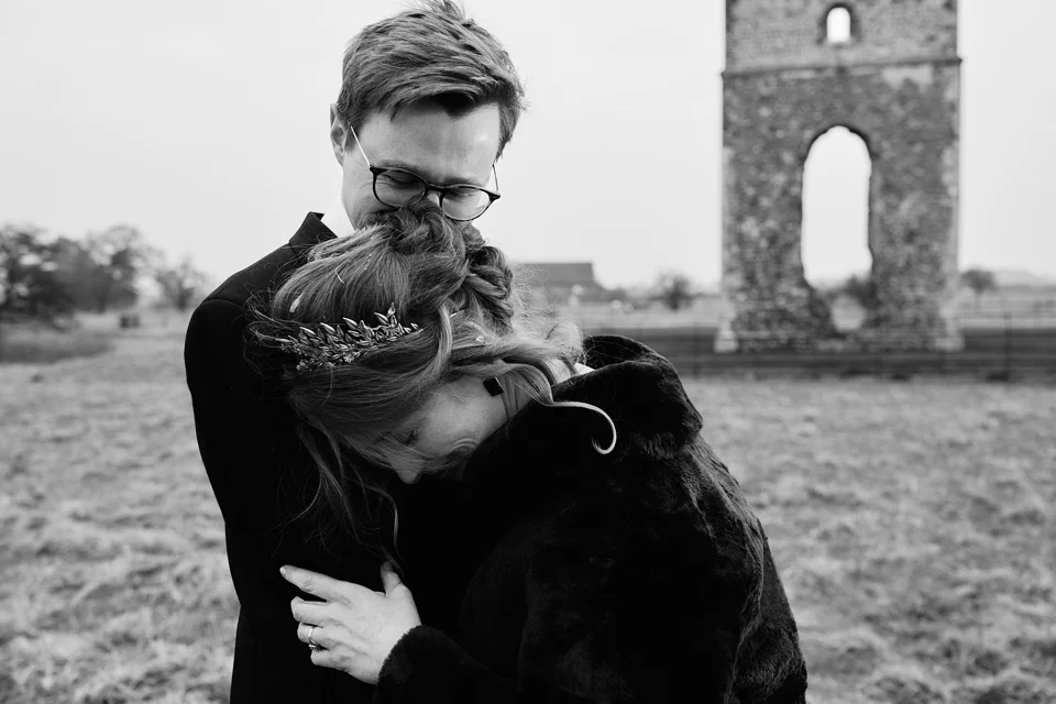 A moment from Rachel & Thomas’s wedding at Godwick Hall & Great Barn