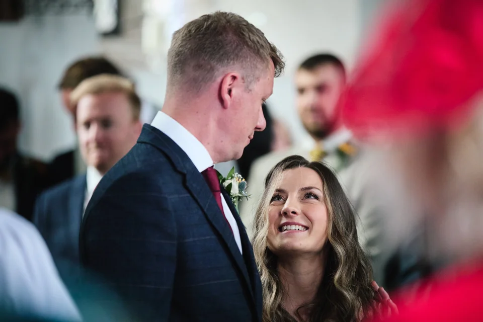 A moment from Sophie & Elliott’s wedding at Glebe Farm Barn