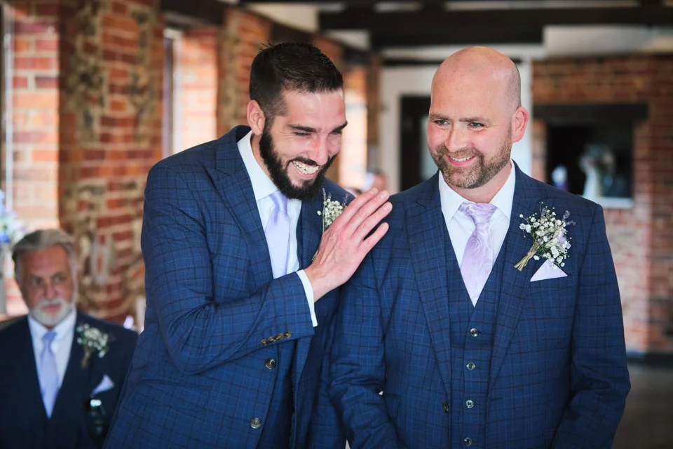 A moment from Tracey & James’s wedding at Hunters Hall